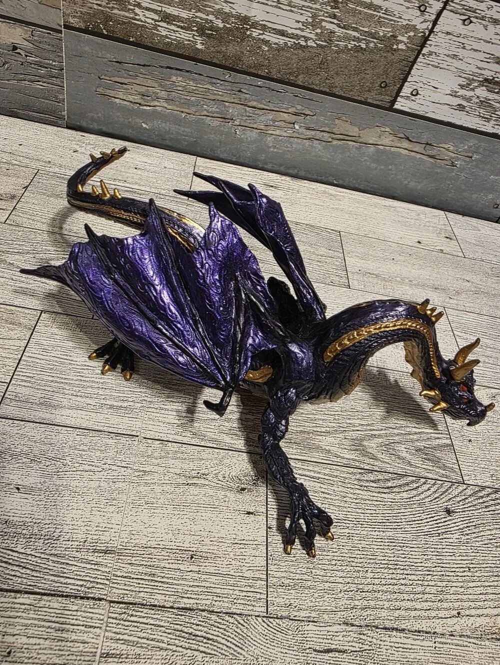 Purple and Gold Dragon Figurine by